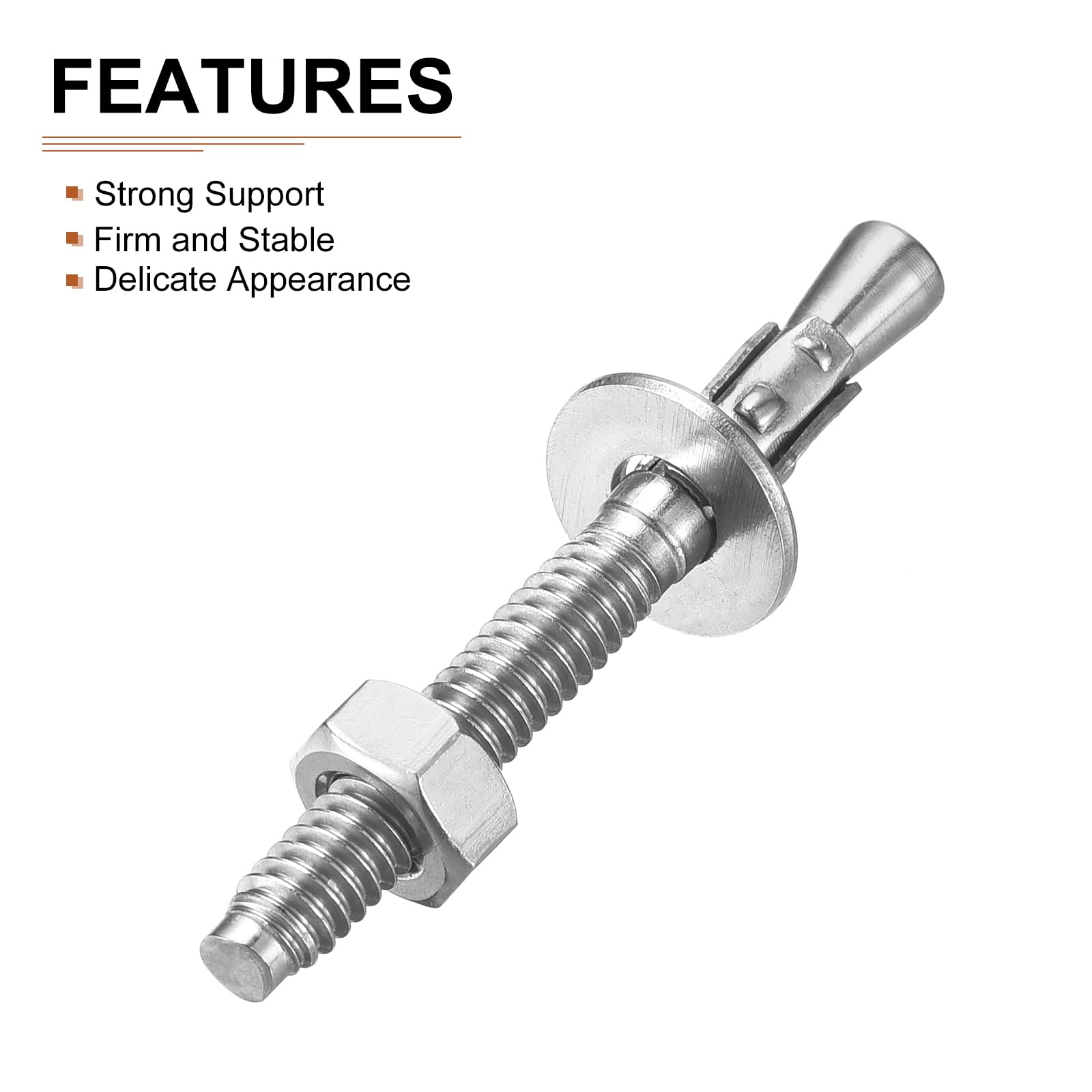 DTGN 1/4" x 2-1/4" Wedge Anchors, 20Pack, Good for Cement and Concrete Wall - Image 3