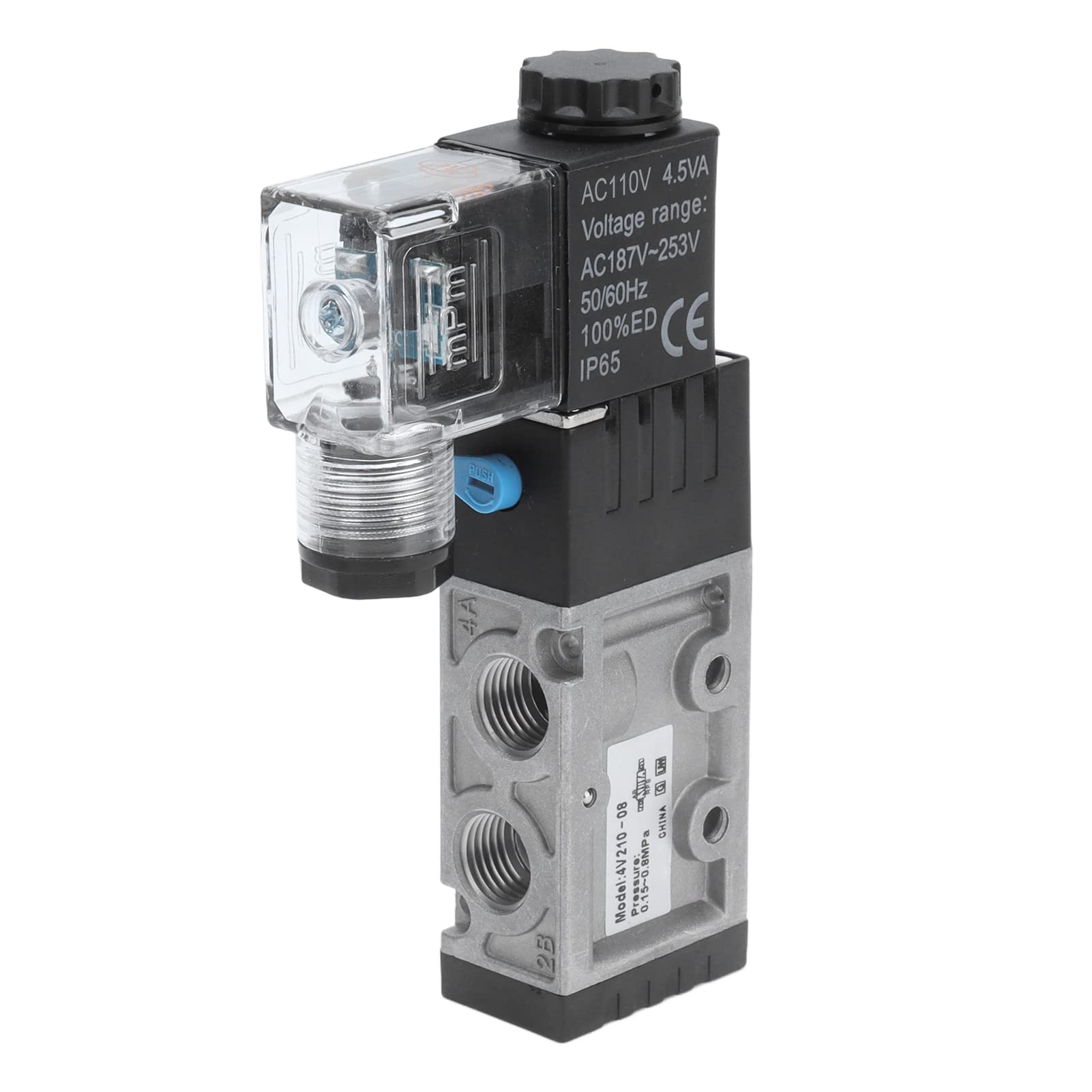 Pneumatic Solenoid Valve 2 Position 5 Way Solenoid Valve Pneumatic Reversing Switch Control Valves G1 4in Intake 2 Industrial Solenoid Valves (AC 110V)