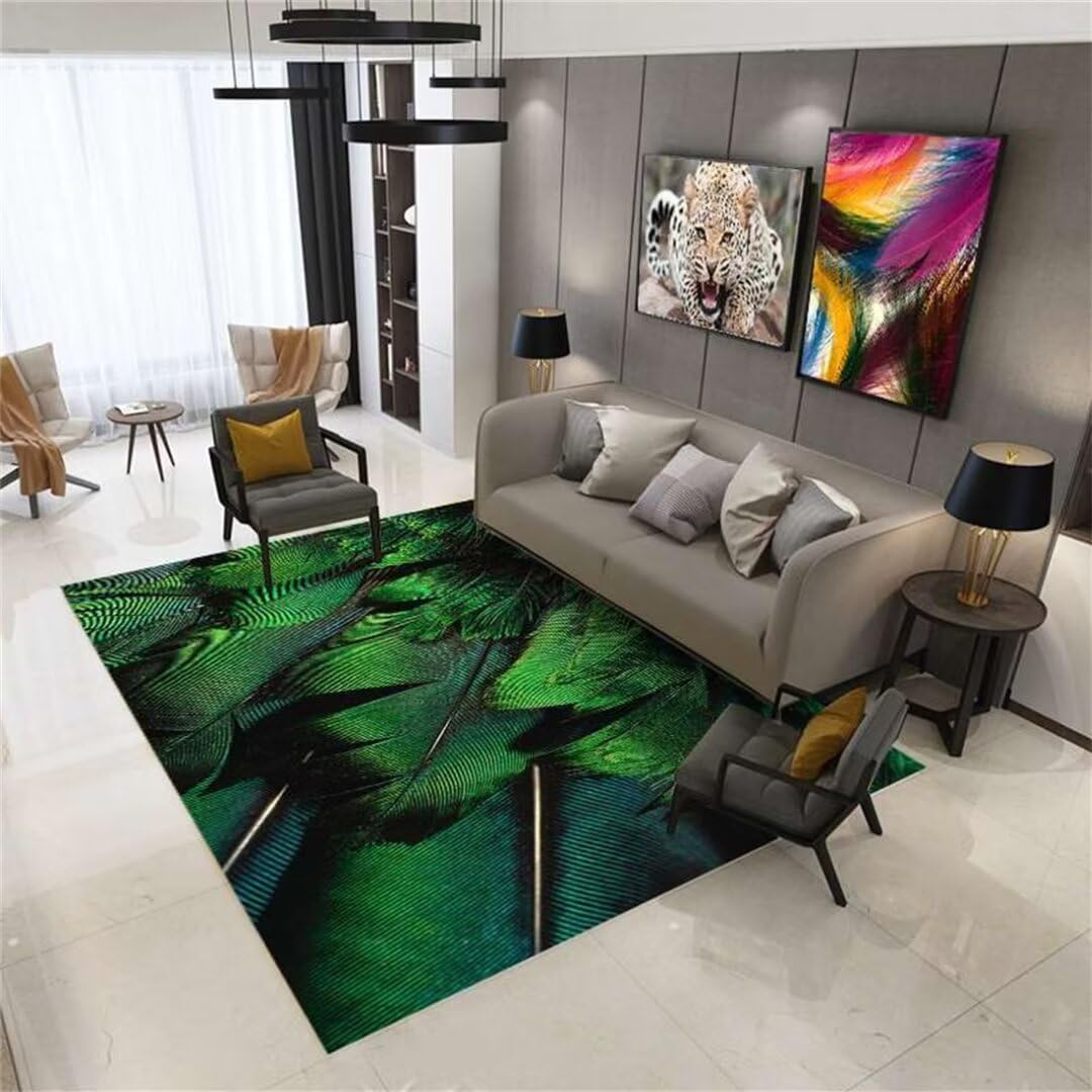 Tapis de chambre enfant antidérapant et lavable 140x200cm vert pour éviter les glissades