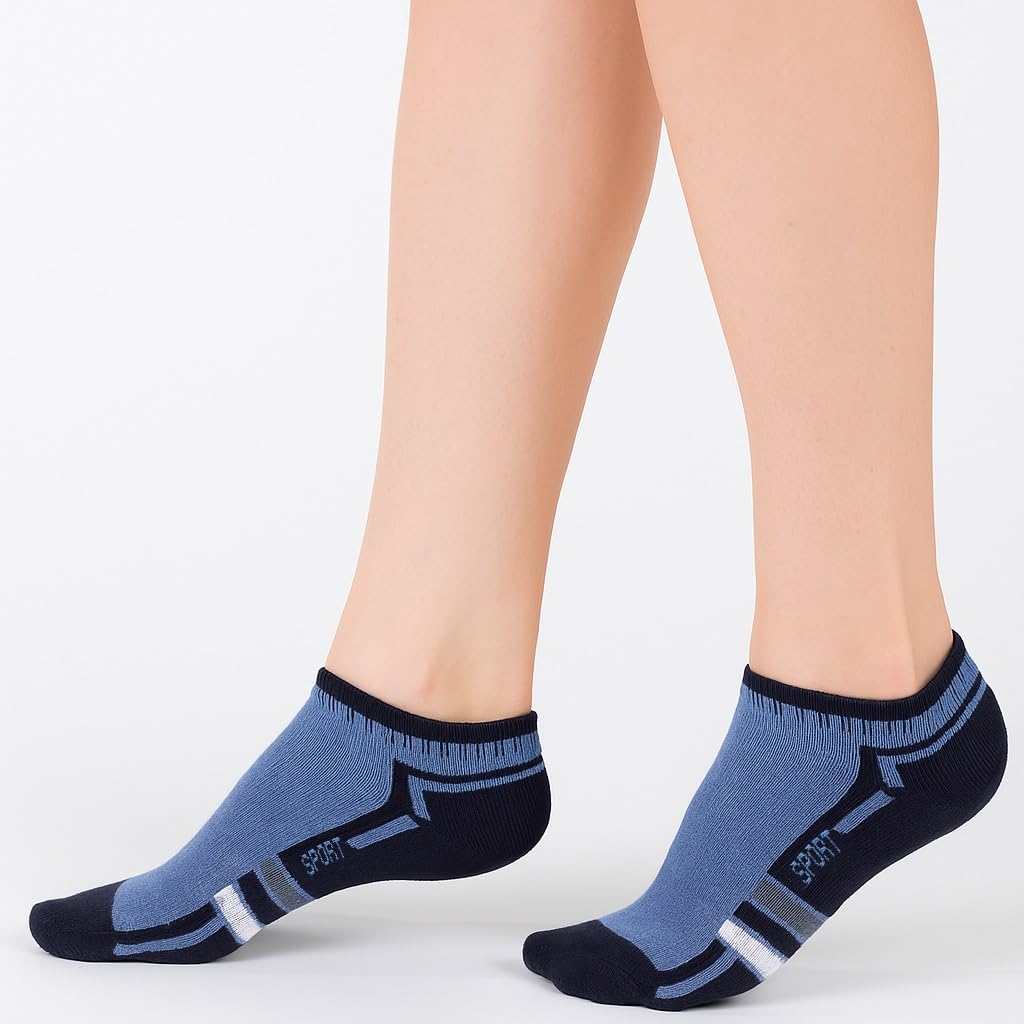 BestSale247 Lot de 12 paires de chaussettes basses respirantes en coton pour homme et femme