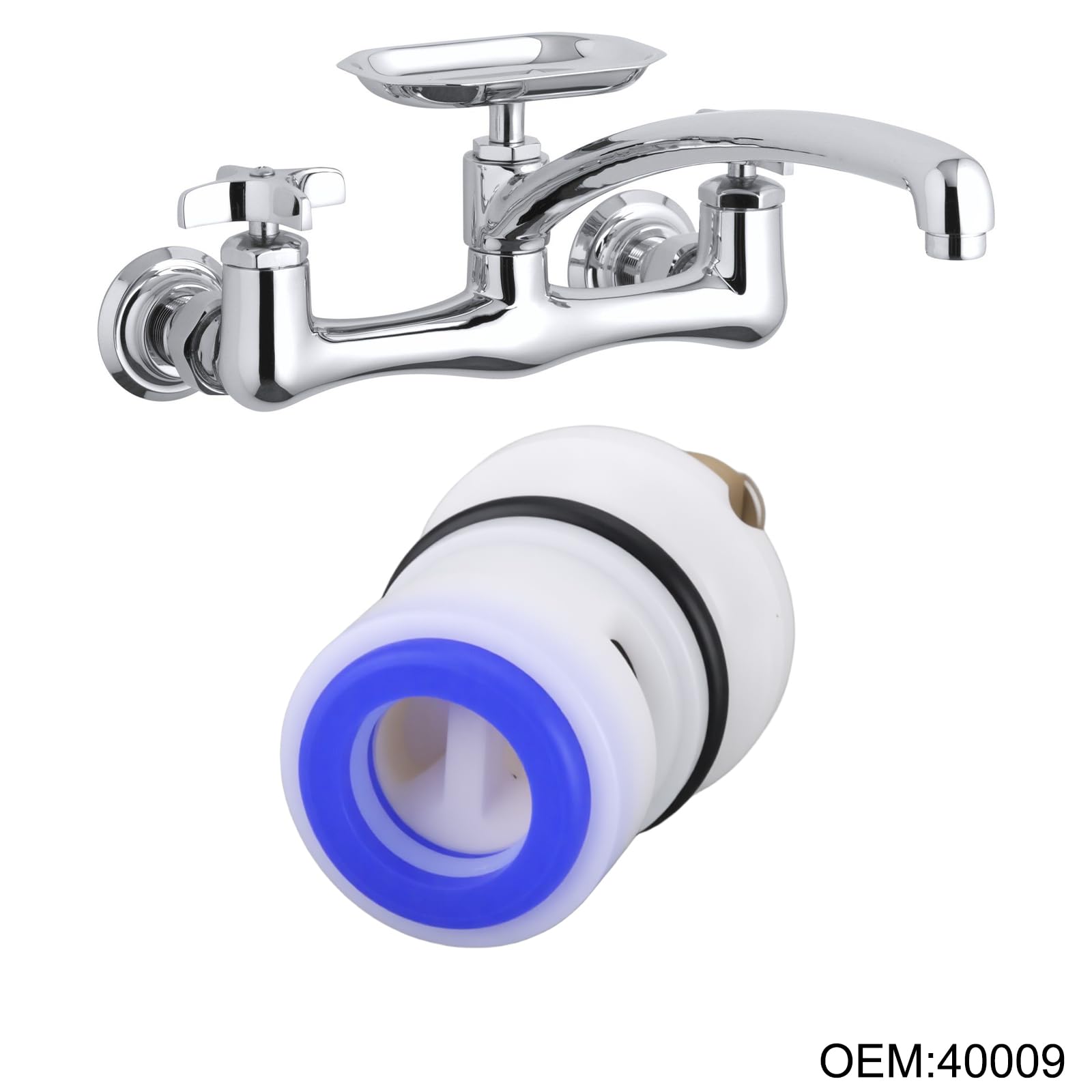 Briny River Two-Handle Faucet Cartridge 40009 Compatible with Moen CFG - Image 2