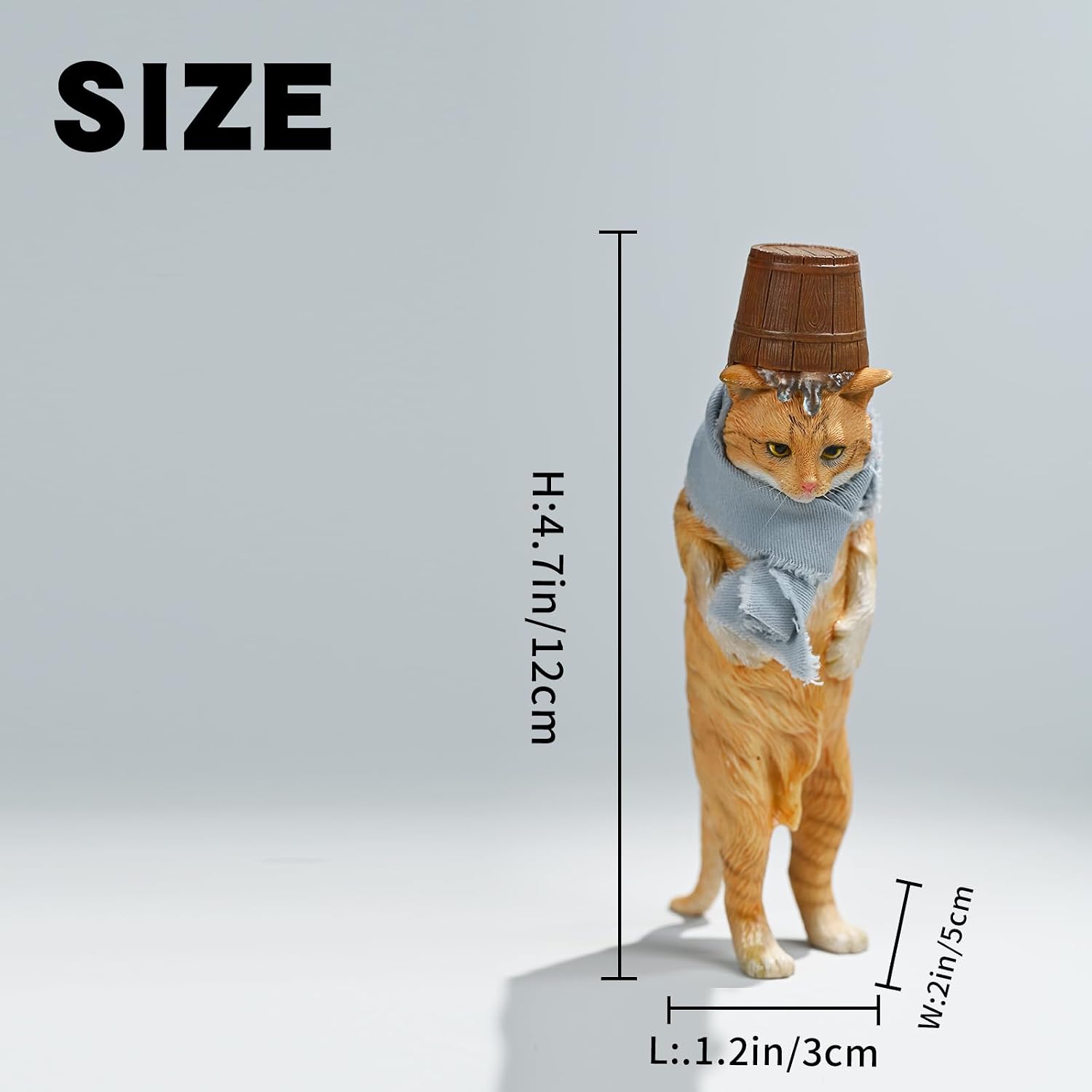 JXK Cat Statue Bathing Cat Figurine for Table Decor Durable Polyresin with Intricate Details Gifts for Mom Women Cat Lovers