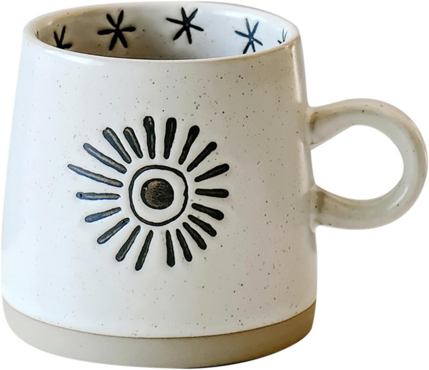 Ceramic Mug, Moon and Sun Coffee Mug with Handle, Daily Use Gift for Her/Him, Durable & Stylish Tea Cups for Home, Office - Dishwasher & Microwave Safe