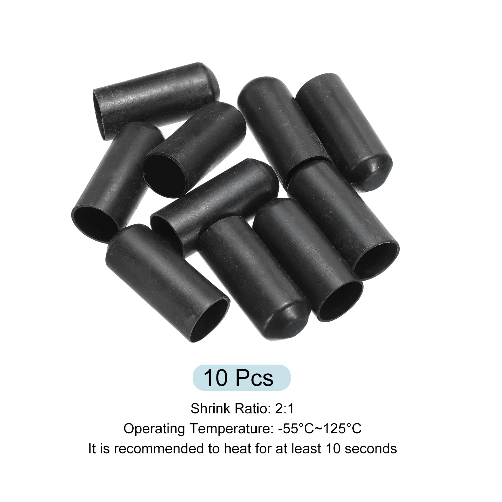 sourcing map Embout Thermorétractable 15 mm de Diamètre 2:1 Étanche Pour Fil Électrique Doublé D'Adhésif Pour Gaines Thermorétractables Scellées Pour Câble Métallique, Lot de 10