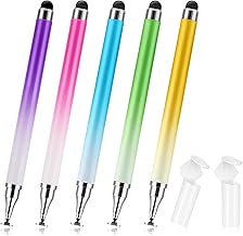 Oruola 5pcs Touchscreen Pen,Touch Screen Stylus,2 in 1 Stylus Pens for Touch Screens,Gradient Color High Sensitivity Phone Pen with Stand Cap for Smartphones,Tablets,Samsung,Microsoft Devices