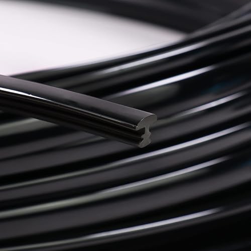 Miniatura 5 de Moldeado en T de 18 pies, moldura negra de 516 pulgadas (0.315 in) de polietileno flexible en forma de T para ranura de borde, gabinetes de juegos