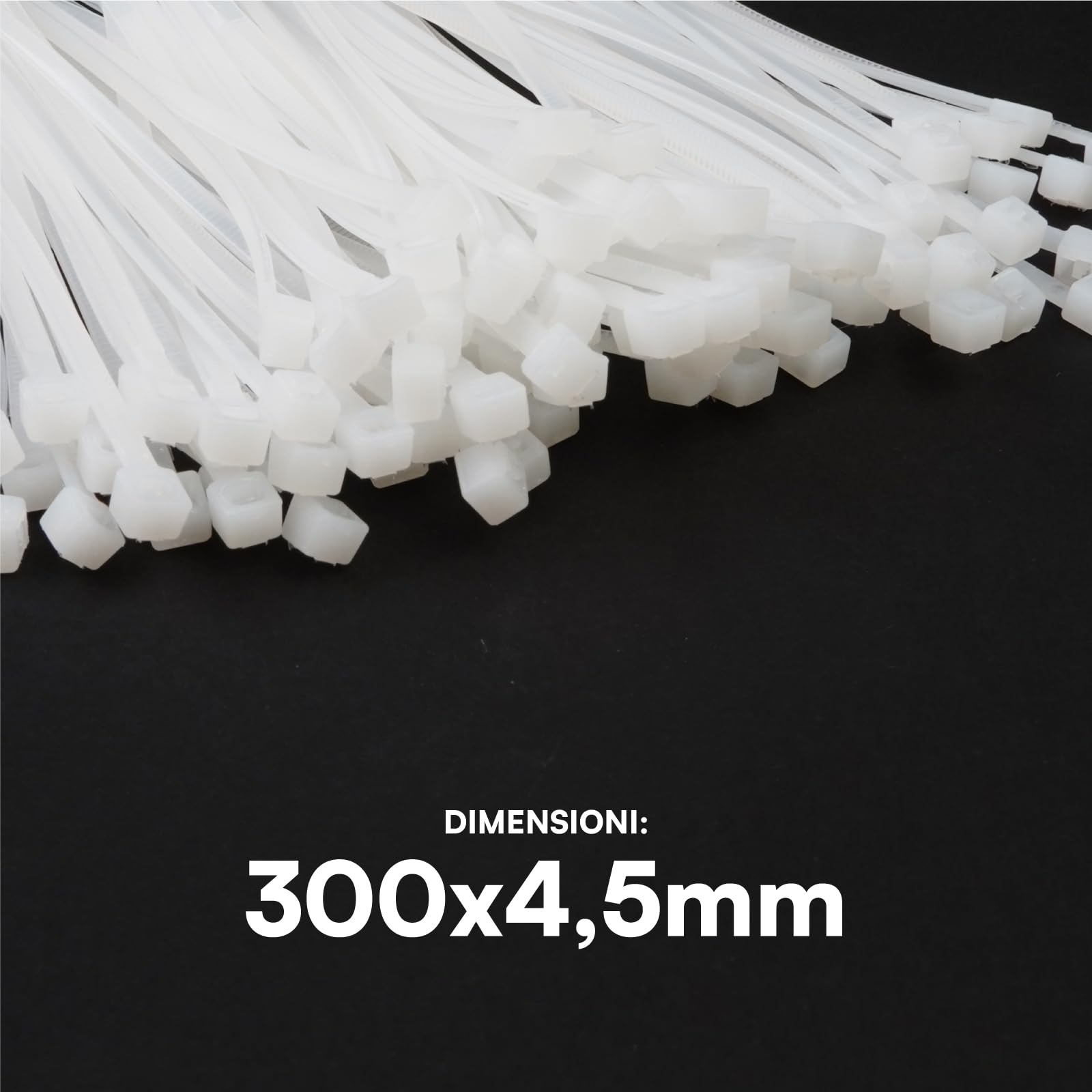 Fascette Stringicavo Scrivibili 180 Mm - 100 Pezzi, Etichettabili, Colori Assortiti (Bianco Gelo), Per Cavi E Organizzazione