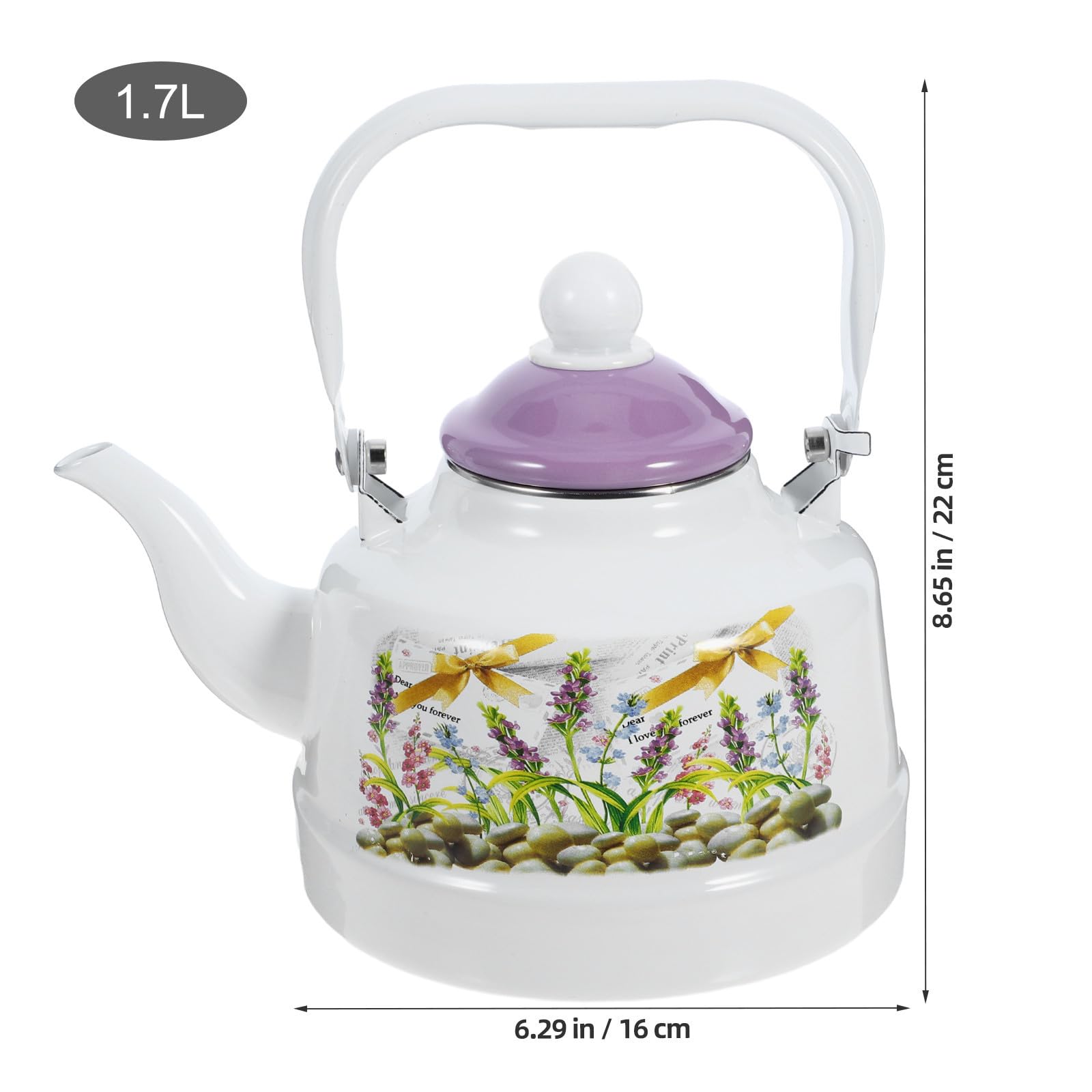 Hervidor de Esmalte Retro 1, 7 L para Cocina de Inducción y Eléctrica