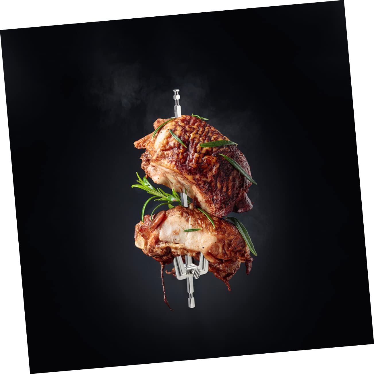 GALPADA Forchette Rotanti in Inossidabile per Arrosto 2 Pezzi Accessori per Friggitrice ad Aria e Barbecue 25Cm Facili da Compatibili Maggior Parte dei