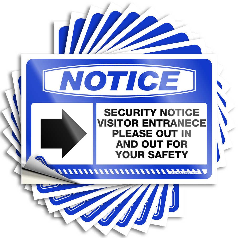 Stickers Modern Custom Stickers, Case Waterproof Notice Visitor Entrance Please Sign in and Out with Right Arrow for Hydro Flask | Funky Vinyl Decals for Outdoor Holiday Gift(6X9CM)