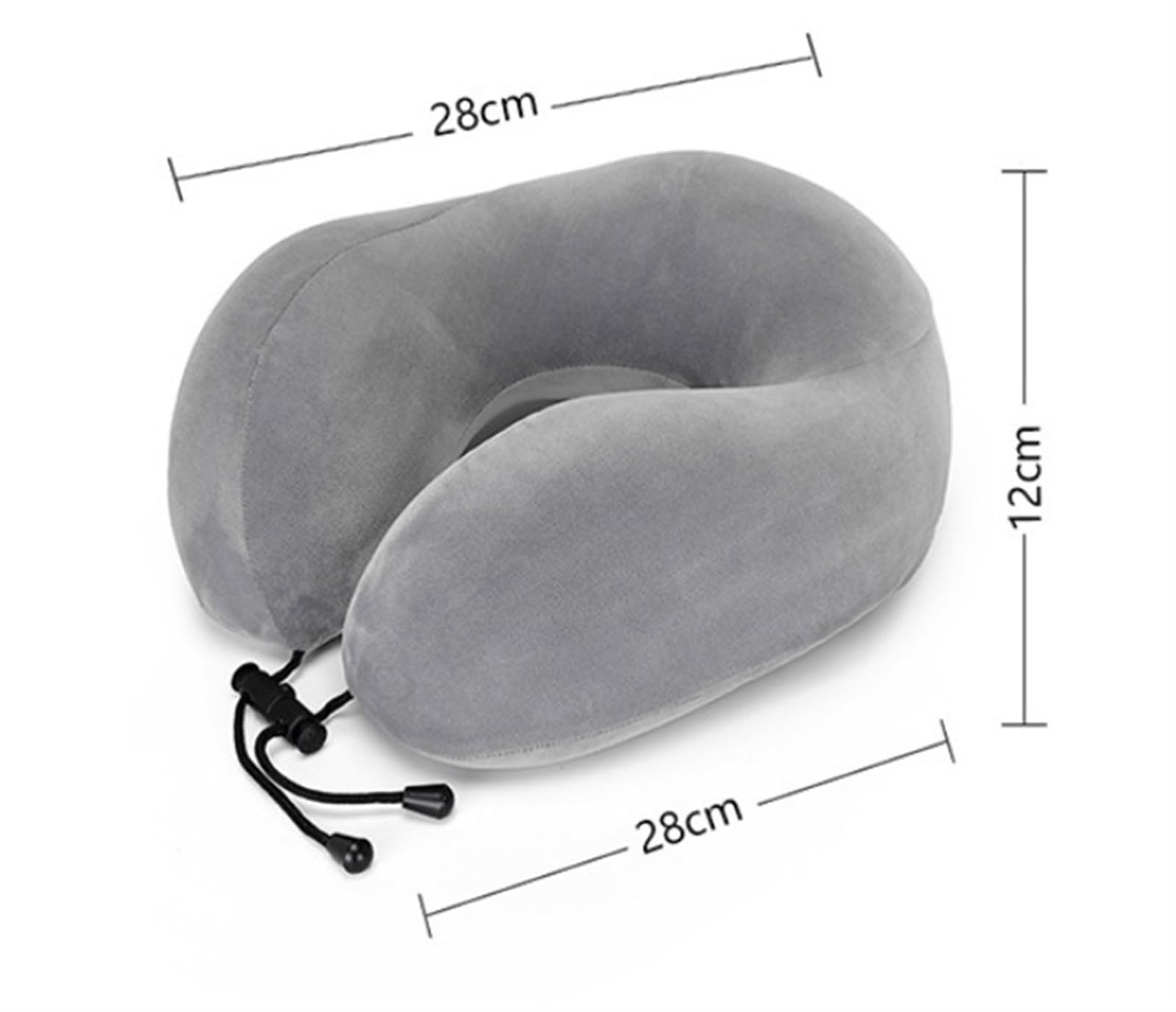 Cuscino Da Viaggio Cuscino Aereo Cuscino da viaggio in memory foam, cuscino da viaggio regolabile a forma di U, cuscino per aereo e auto Cuscino Cervicale Da Viaggio(Black)
