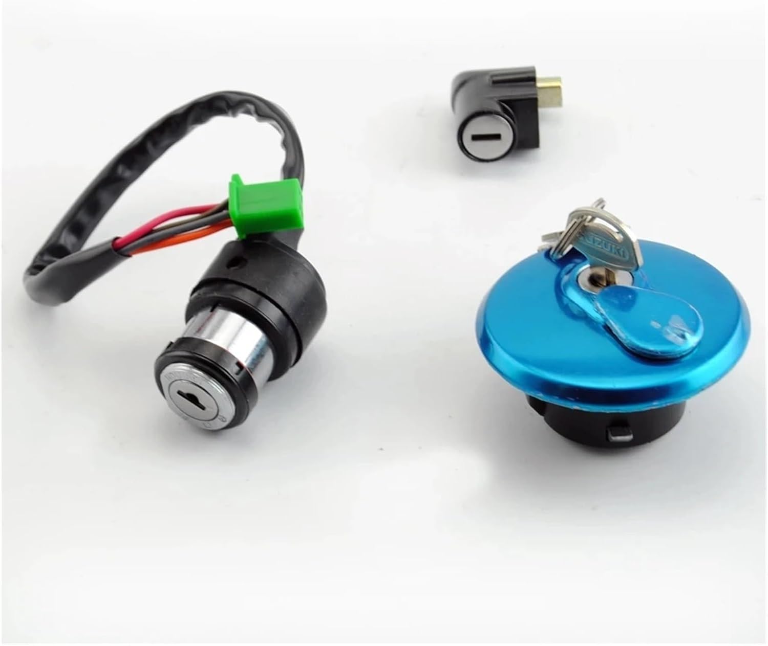 Motorbike Petrol Tank Cap GN125 2 Keys Petrol Fuel Tank Cap Seat Lock Complete Set Ignition Main Switch for Suzuki GN 125 GN125H 1982-2001