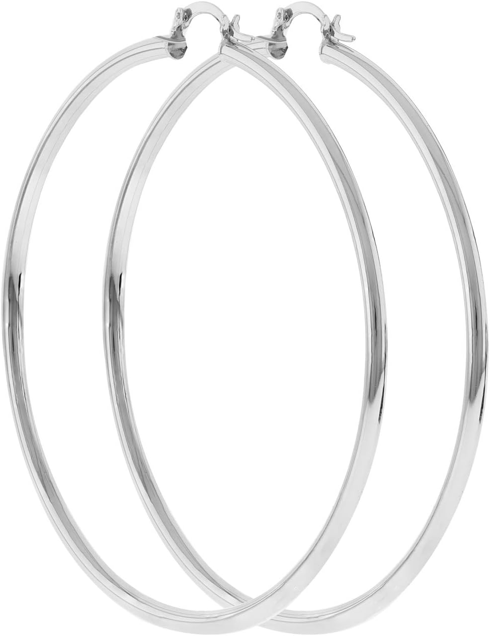 Women's Classic 3mm Tube Hoops Extra Large Extra Extra Large 40-100mm Real 14k Gold Layered Round BIG Hoop Yellow/Rose Gold Silver Tone Earrings