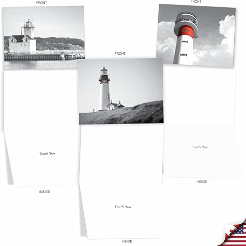 Miniatura 4 de The Best Card Company - 10 tarjetas de agradecimiento con sobres (4 x 5.12 pulgadas) - Moderno para bodas, baby showers, o vacaciones - Juego de