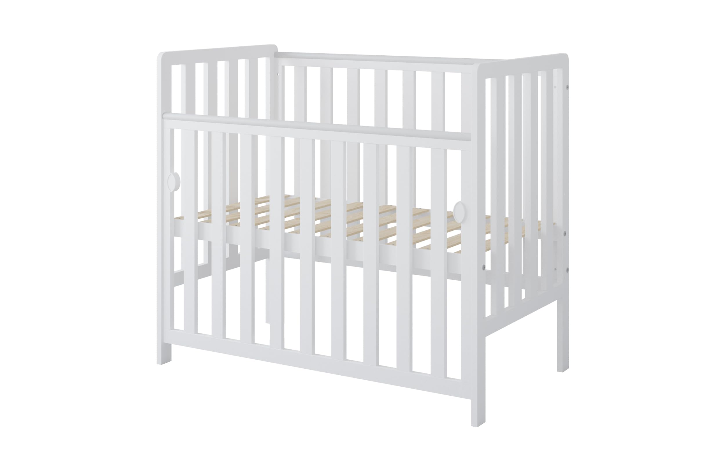 zee Bambi Cuna Colecho Bebe 100x50 cm con Ruedas Portatil Ajustable en Altura 3 Niveles Moises Bebe Convertible Estilo Escandinavo Blanca