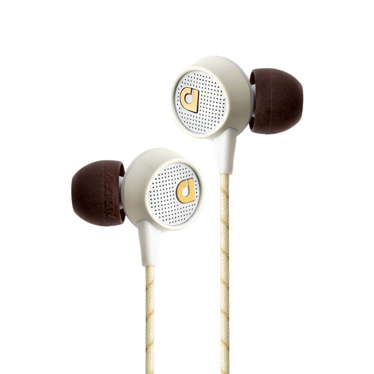 Audiofly AF56M In-Ear Headphone w/Clear-TalkTM Mic for Smartphones - 2017 Edition - Vintage White