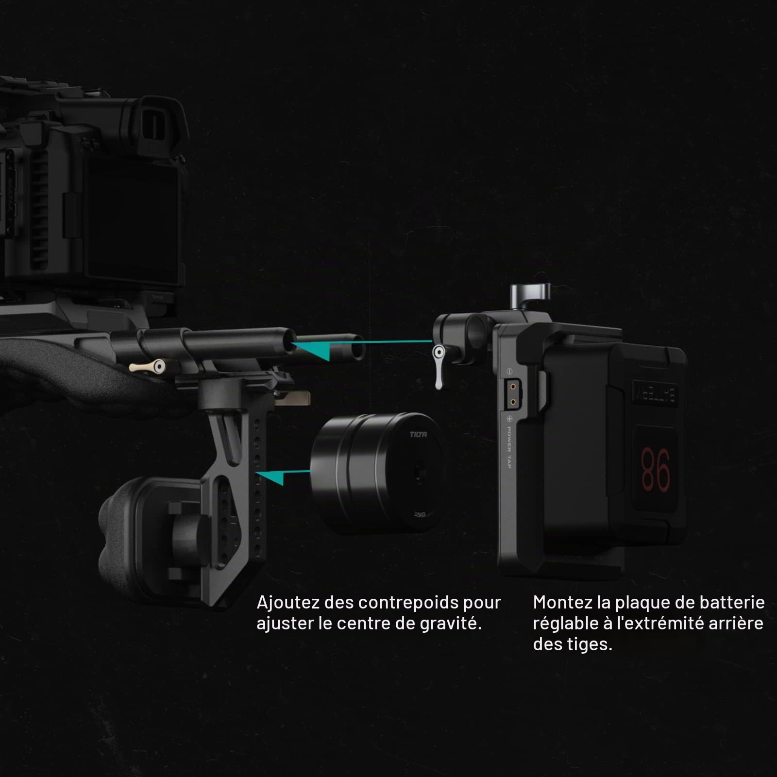 TILTA Camera Shoulder Rig avec Dual Rosette Handgrip, Dual Quick Release Baseplate et Soft Shoulder Pad, Lightweight Video Film Making System Kit pour DSLR Camera et Camcorder TA-LSR-B