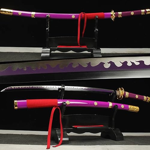 Miniatura 1 de HERO SWORD Roronoa Zoro Katana, Yama Enma Anime Samurai Cosplay Espada, Katana japonesa de metal real hecha a mano, textura original, acero al