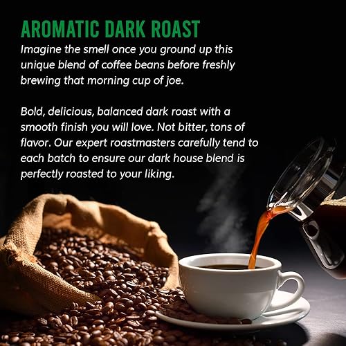 Miniatura 5 de Trejo's Coffee House Blend - Café de grano entero tostado oscuro, bolsa de 12 onzas, 100% arábica