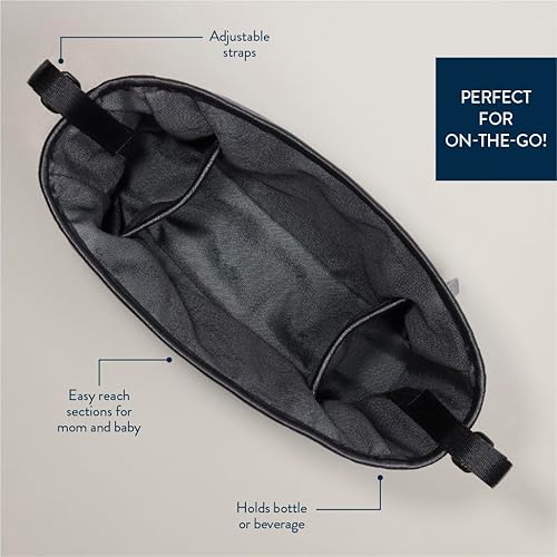 Miniatura 5 de Itzy Ritzy Carrito ajustable para cochecito y bolsa organizadora con bolsillo frontal con cremallera, 2 bolsillos interiores integrados y correas