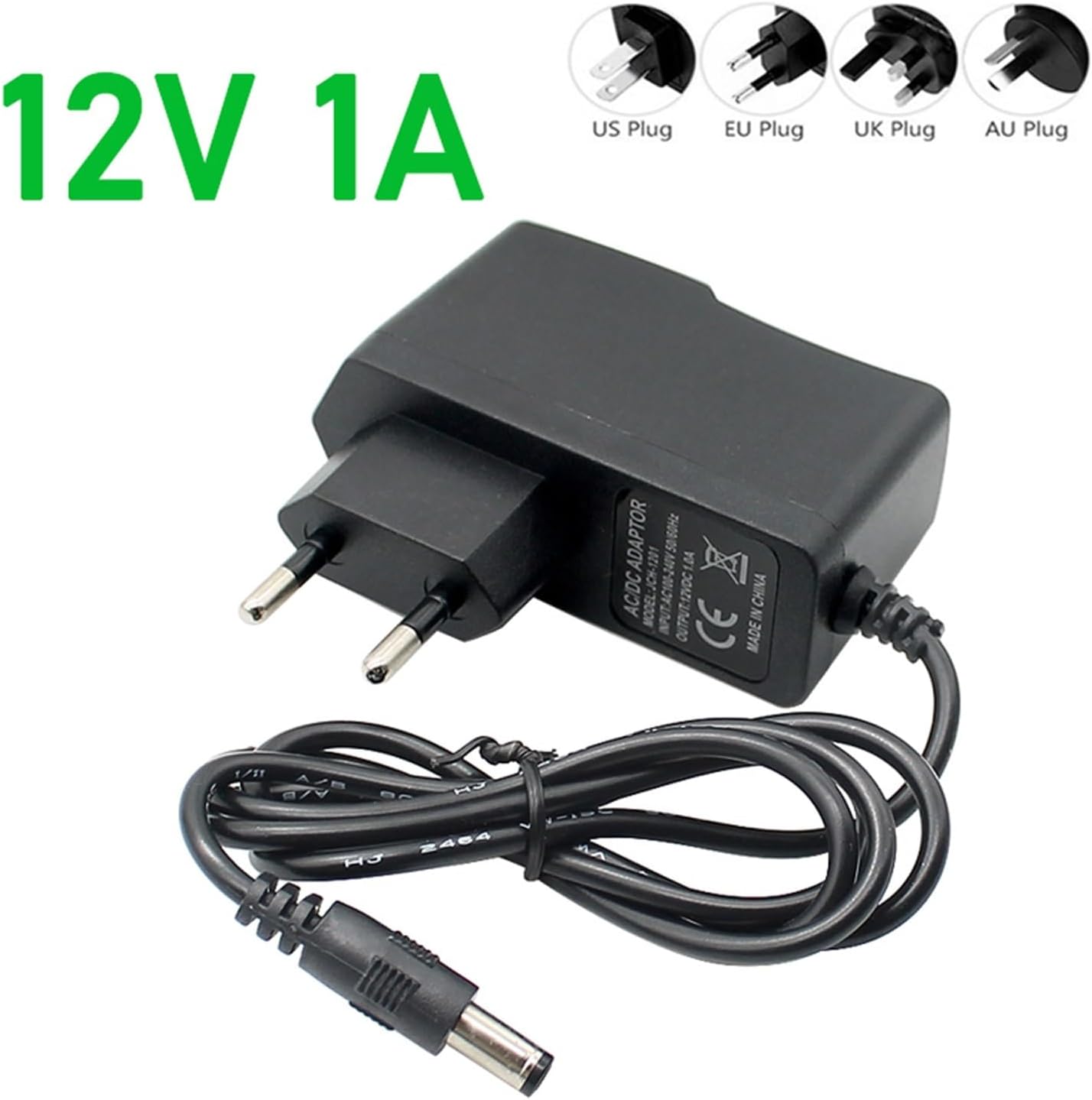 12V 1A Power Supply AC 100-240V Power Adapter Wall Charger DC 5.5mm X 2.1mm EU/US Plug for Router 3 (Size : US Plug)