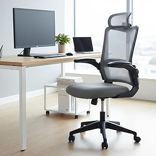 Motostuhl Silla de oficina ergonómica C6 con respaldo alto y soporte lumbar, reposacabezas 2D, reposabrazos abatible, in...