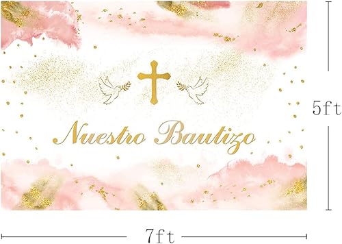 Miniatura 9 de MEHOFOND Telón de fondo de 7 x 5 pies Nuestro Bautizo púrpura Mi bautismo fotografía fondo para niñas y niños Paloma de la Paz Crucifixión Guilter