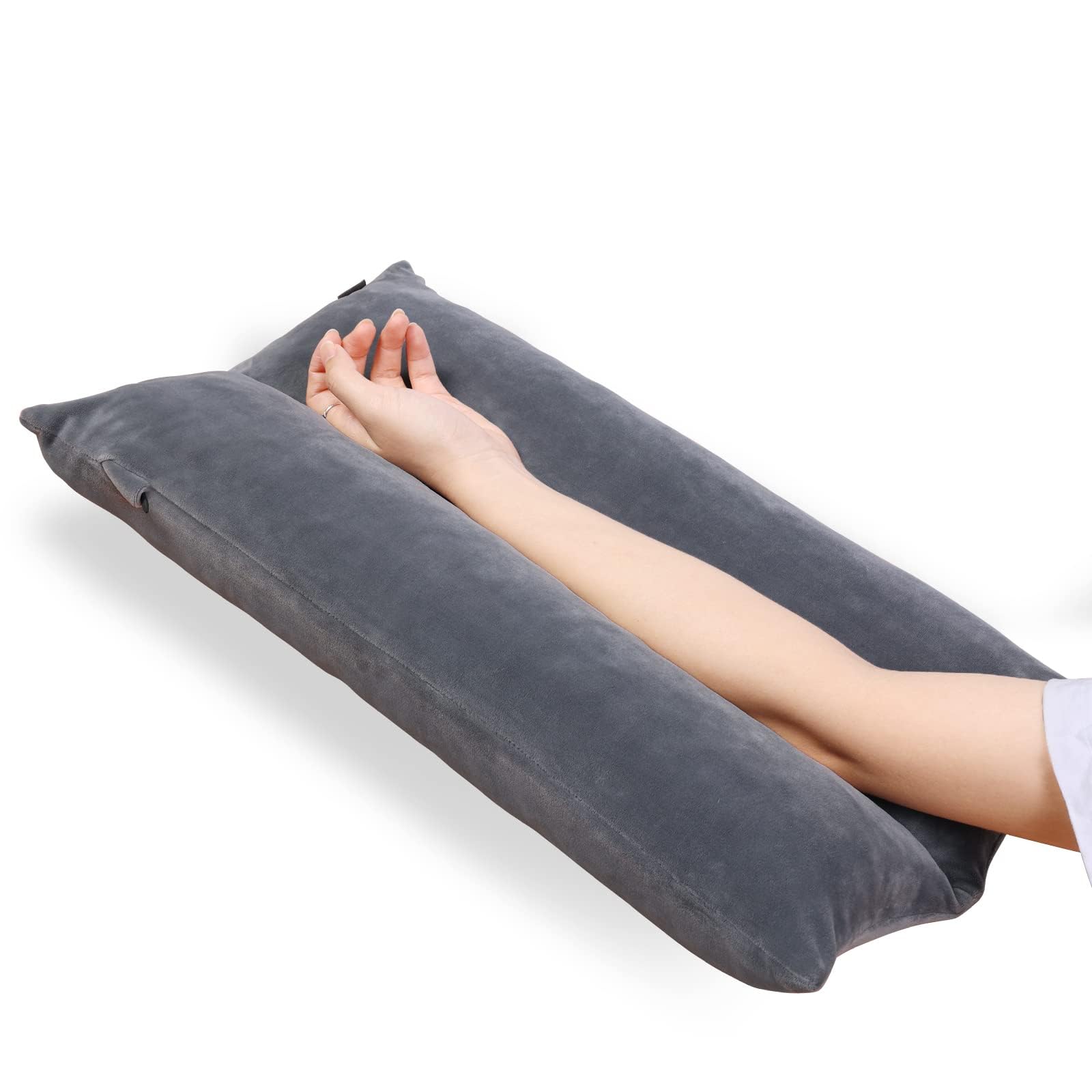Almohada de elevación de brazo rellena de espuma viscoelástica triturada, almohada de elevación estabilizadora para hinchazón y circulación del dolor para dolor de brazo, cirugía de hombro y