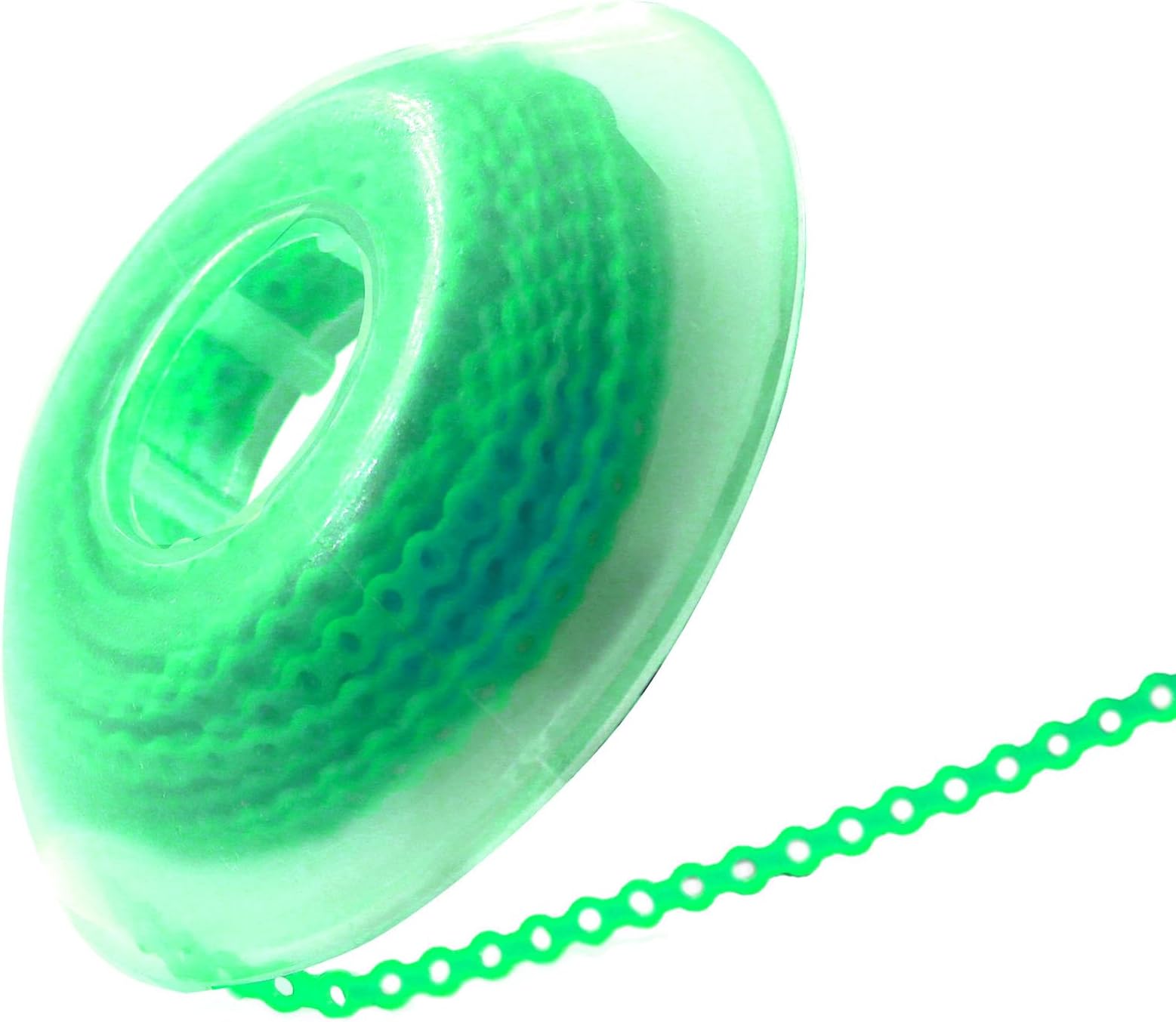 LA MIERE 1 Roll Orthodontic Rubber Chains, Braces Power Chains consisted force in closed, short, long 15'' spools (long, 0.166’’(4.2mm), Neon Green)