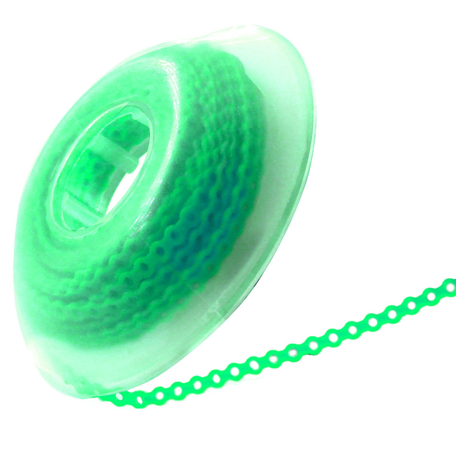 LA MIERE 1 Roll Orthodontic Rubber Chains, Braces Power Chains consisted force in closed, short, long 15''spools (closed, 0.113’’(2.5mm), Neon Green)