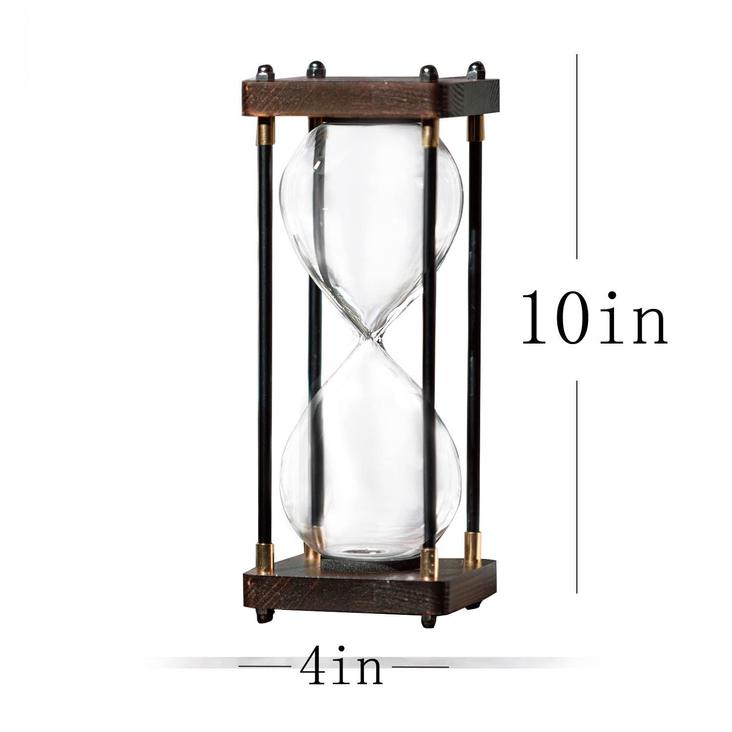 Large Fillable Hourglass Timer Sand Clock, Decorative Wooden Empty