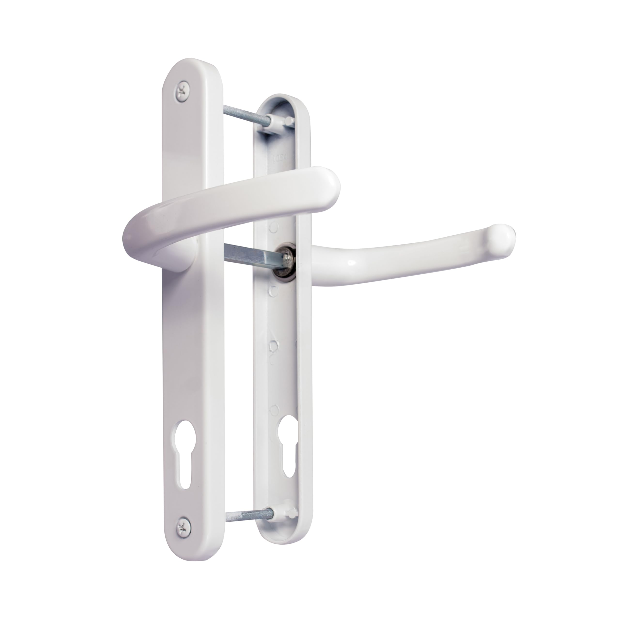 Tss White 92Mm Upvc Door Handle With 210Mm Centre Screw On Backplate 242X34