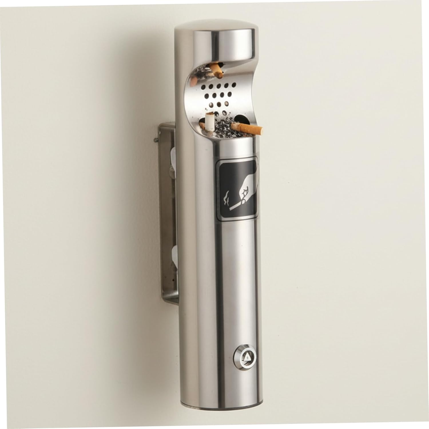 Wall Mounted Trash Can, Vertical Stainless Steel Cigarette Trash Can Outdoor, Wall Mounted Waste Bin for Outdoor Restaurants Hotel Patio Offices