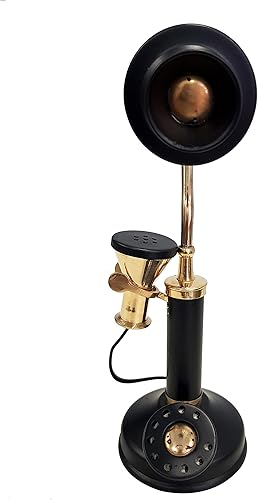 Vintage antiguo decorativo Showpiece negro latón Hans diseño antiguo teléfono mesa decoración