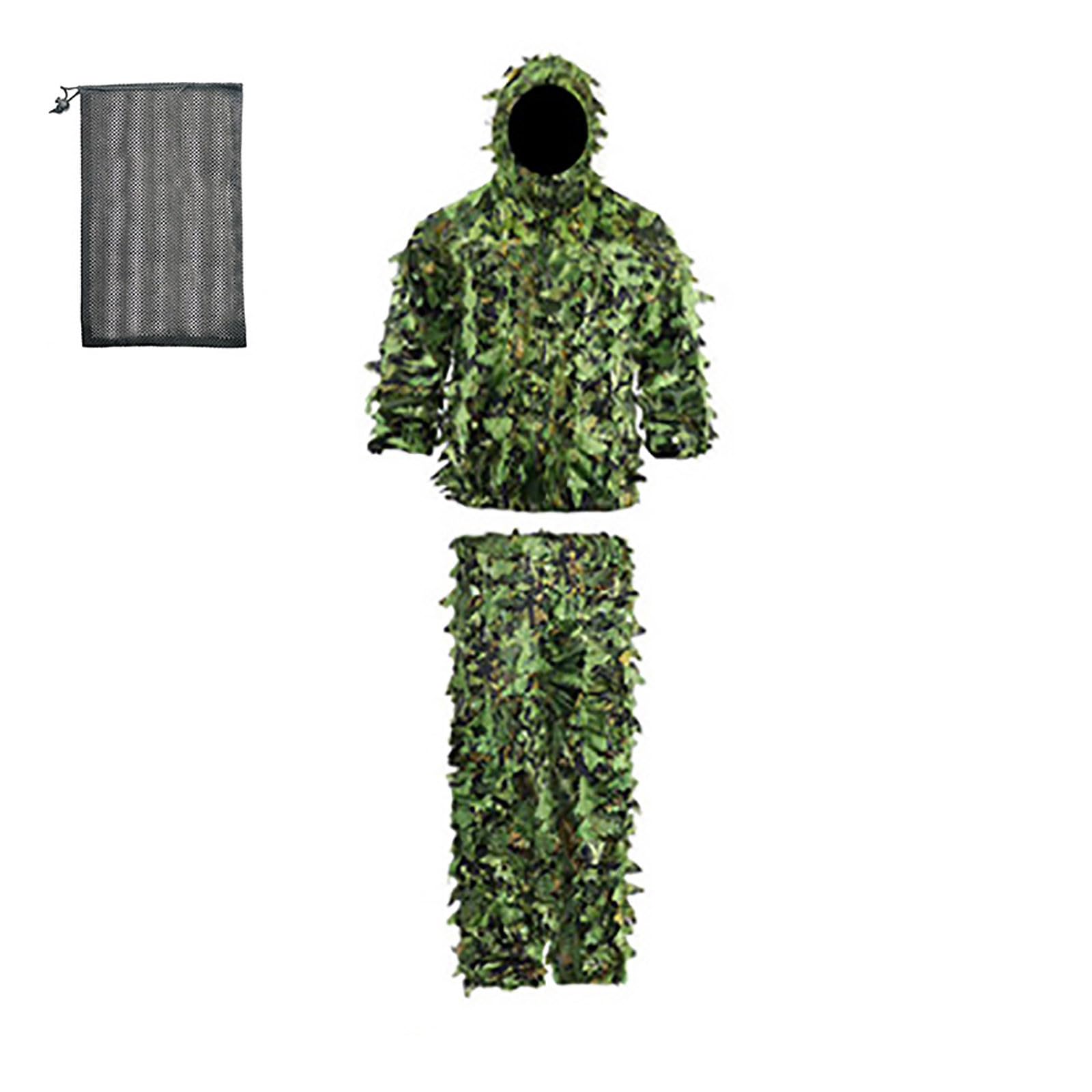 Combinaison camouflage 3D pour homme - Pantalon de chasse bionique et veste de chasse - Ensemble de 2 pièces - Vêtement camouflage - Costume de loisirs pour la chasse - Militaire