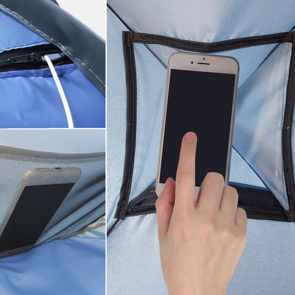 Tente De Plage Pop-up - 80x65x55 Cm, Protection UV - Pour Bébés, Adultes, Animaux - Installation 2 Secondes, Sac Inclus - Couleur Carmin/bleu