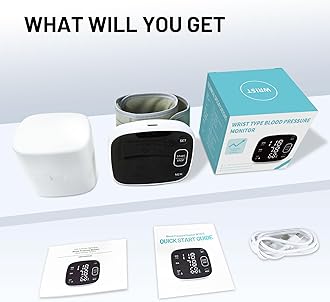 Blood Pressure Monitor Rechargeable Blood Pressure Monitors for Home Use Adjustable Automatic Wrist Cuff Voice Broadcast 2 * 120 Reading Memory for 2 Users with Carrying Case