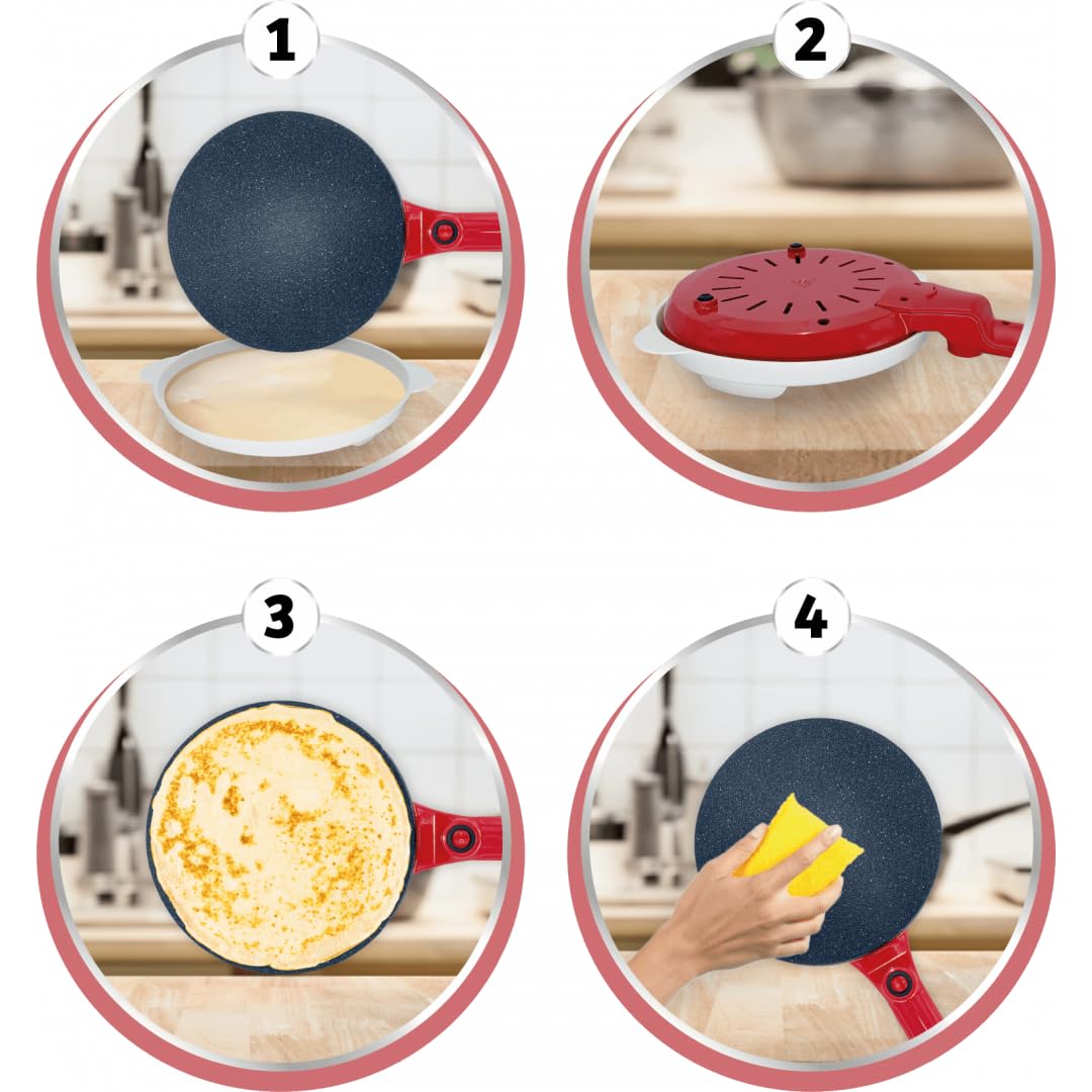 Crêpière électrique 800W Venteo - Antiadhérente, rapide, facile à utiliser, idéale pour crêpes et pancakes