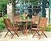 Outdoor Interiors Round Folding Table, 48-Inch, Brown