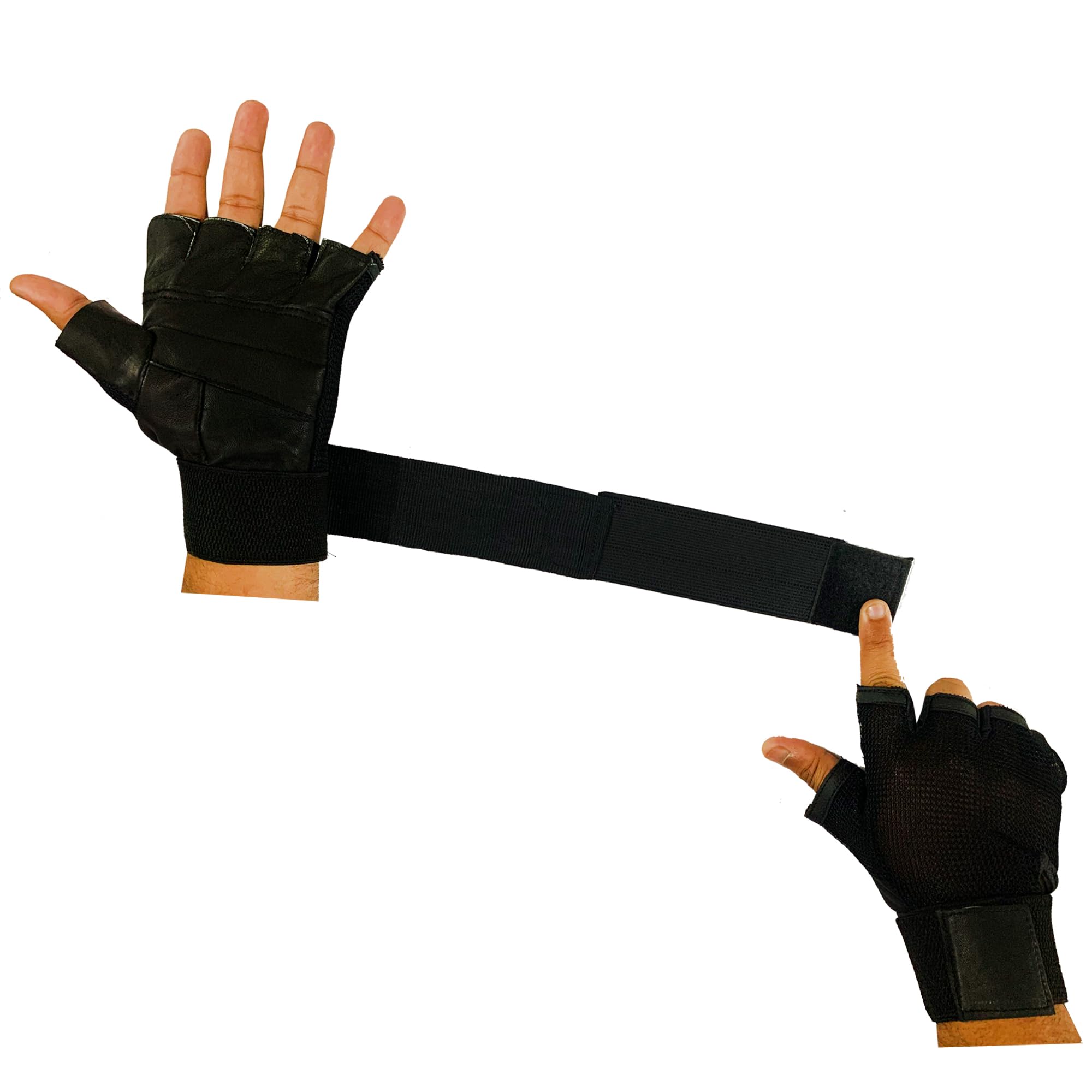 COOL INDIANS Gloves for Men Bouncer Fitness Gym Gloves, Workout Powerlifting Gloves, Microfiber, Polyester, Elastane & Foam Construction, Padded Palm, Digital Printed Back Palm (2 in 1 Black)-picture-42