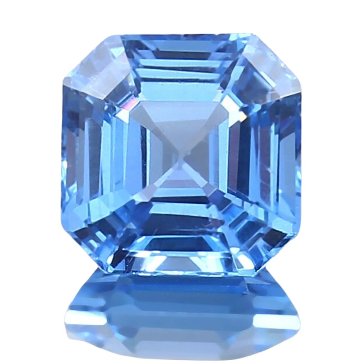 Spinelle bleu de Ceylan véritable, taille Asscher haute joaillerie - 7
