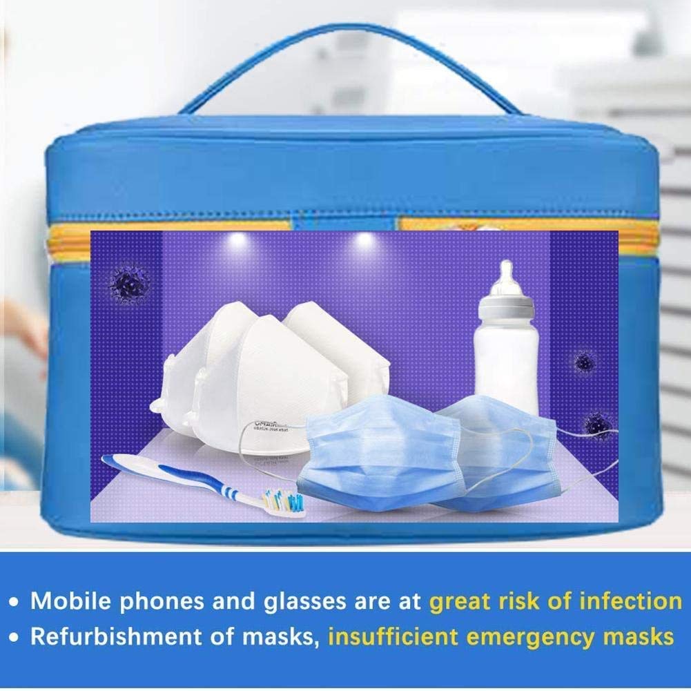 GZD Sterilizzatore UV Borsa, disinfezione Portatile sterilizzatore di Sicurezza, ha Condotto la disinfezione UV Pacchetto del Sacchetto, Multifunzionale sterilizzatore Box per Maschere/babybottle /