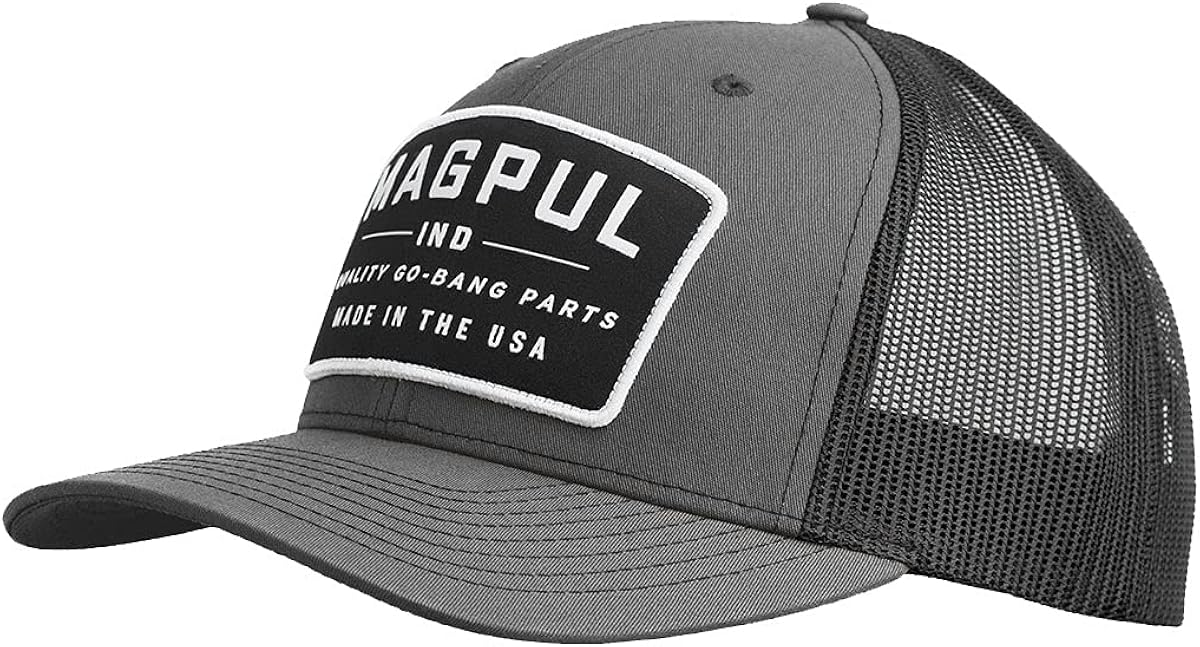 Magpul Standard Trucker Hat Snap Back Baseball Cap, One Size Fits Most, Go Bang Charcoal/Black : Clothing, Shoes & Jewelry