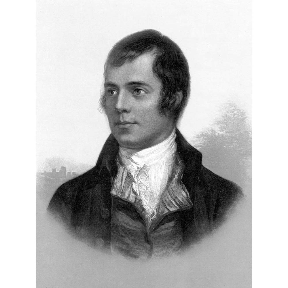 Wee Blue Coo Portrait Of Robert Burns Ayr Scotland Old BW Art Print Poster Wall Decor 12X16 Inch