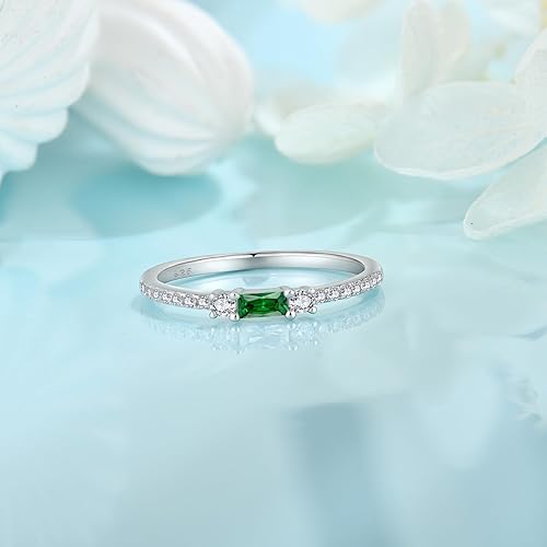 Miniatura 2 de Veshon Anillos de compromiso de plata de ley 925 para mujer, corte radiante, media eternidad, circonita cúbica, anillo de boda, anillos de promesa