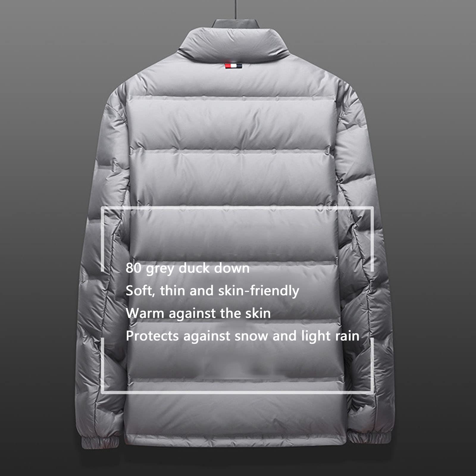 Kurtki dla mężczyzn kurtka puchowa płaszcze codzienna odzież wierzchnia moda uliczna zamek kardigan zimowy wodoodporny duży rozmiar stójka, Czarny, 7XL