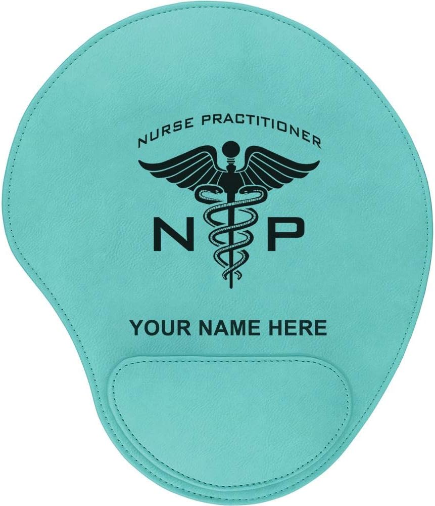 LaserGram Mouse Pad, NP Nurse Practitioner, Personalized Engraving Included (Teal)