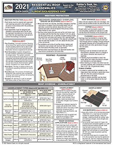 Residential Roof Assemblies Quick-Card based on the 2021 IRC