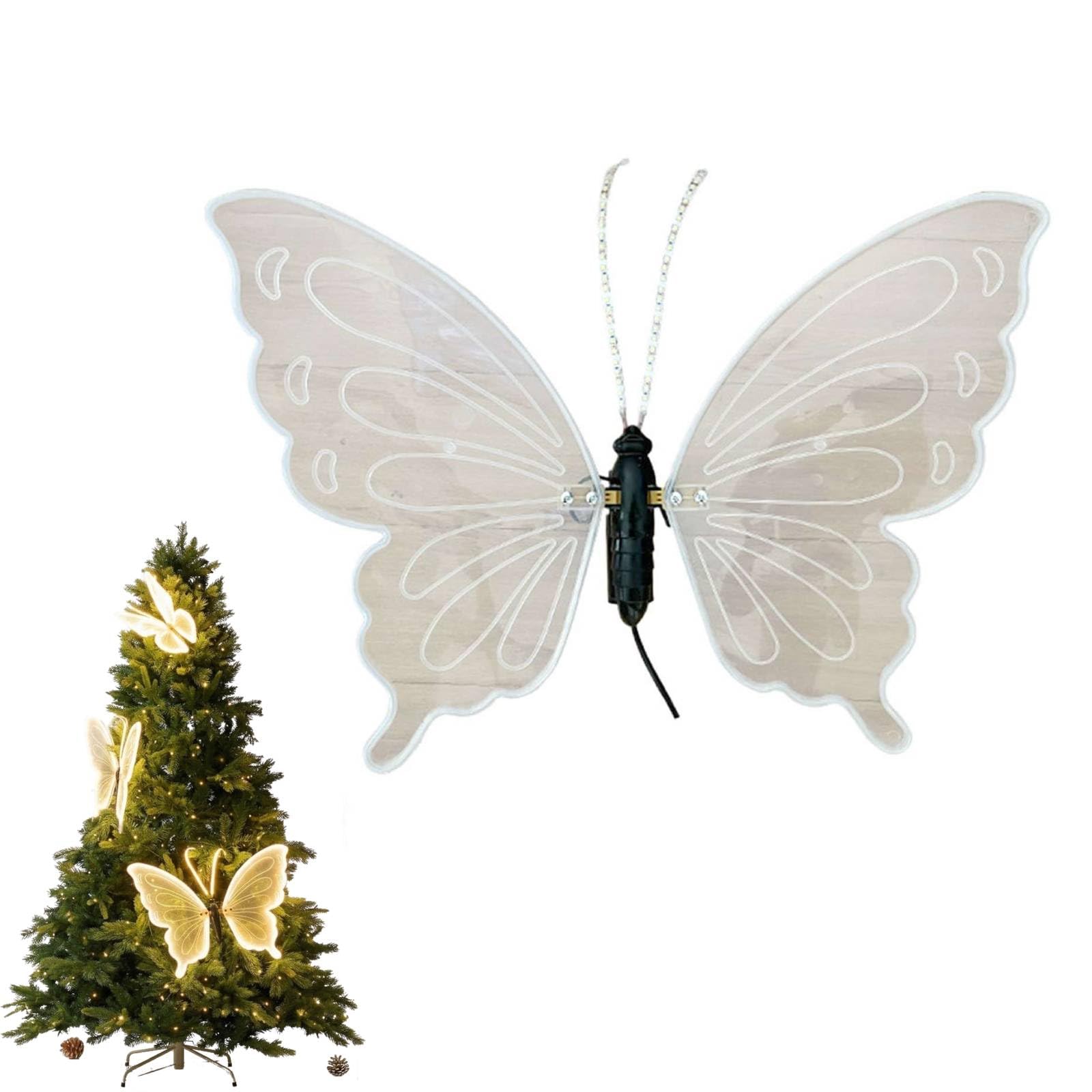 Mariposa móvil grande con luz LED de 15.8 pulgadas, luminosa animada (EE