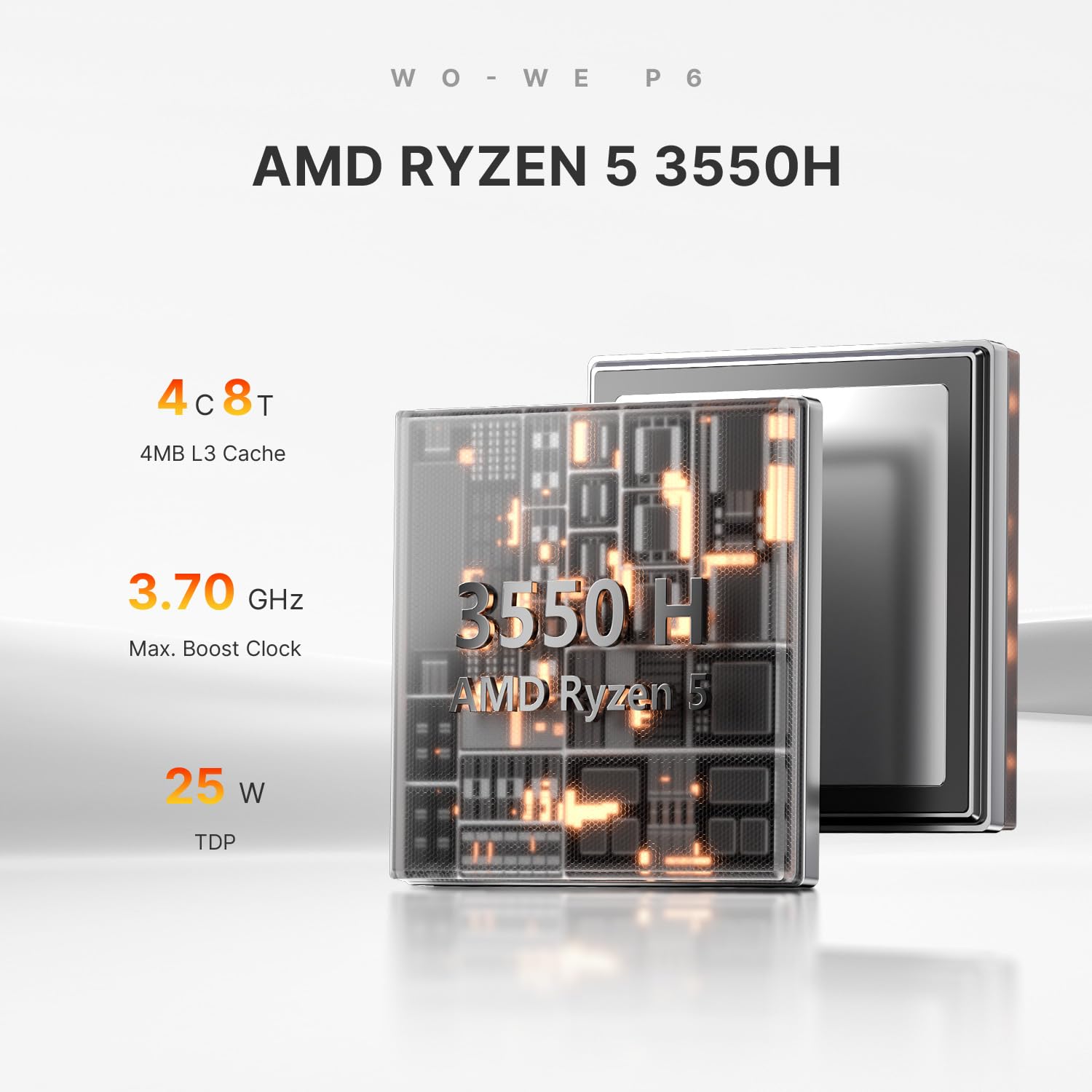 Amazon.com: wo-we P6 AMD Ryzen 5 3550H Gaming Mini PC (Beats N150